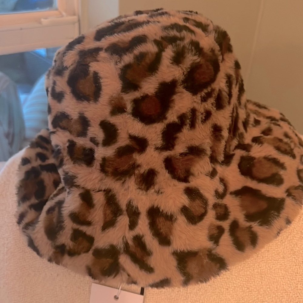 Lovers + Friends Leopard Print Hat NWT